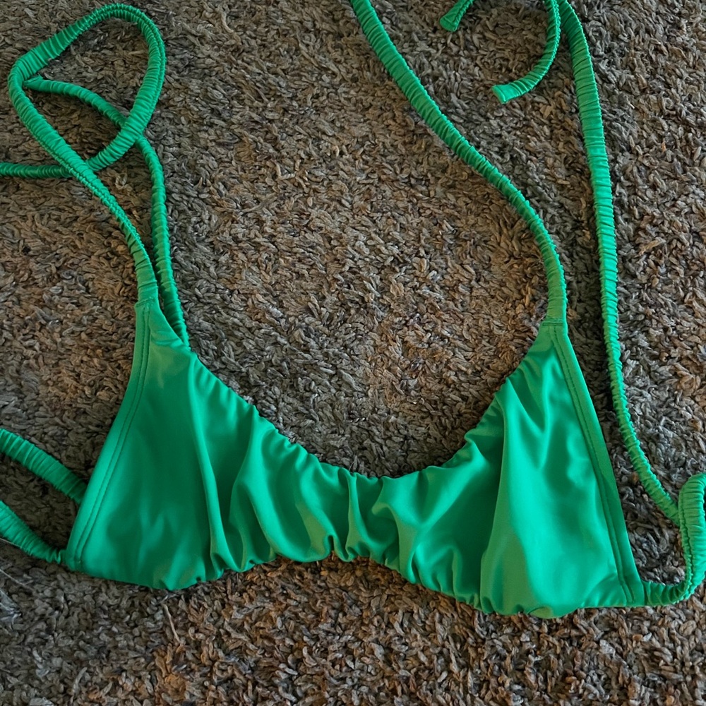 Vibrant Green Bikini Top, S